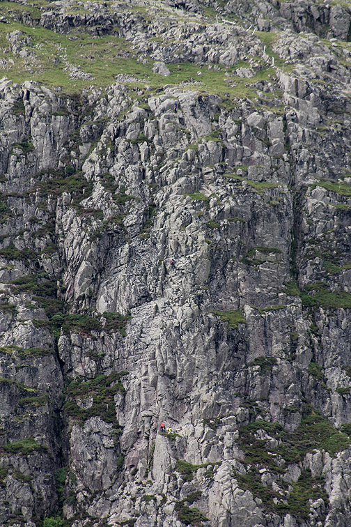 Spot the four climbers (lower two together)